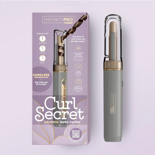 Miniatura 7 de INFINITIPRO by Conair Curl Secret MINI - Rizador automático de 1/2 pulgada, rizador de pelo inalámbrico para todo tipo de cabello y longitudes