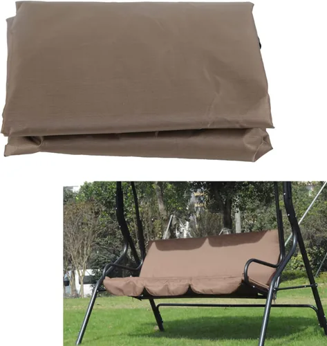 Tbest Cojín para silla de columpio, tafetán de poliéster, cubierta de columpio al aire libre para patio de jardín con protección marrón de