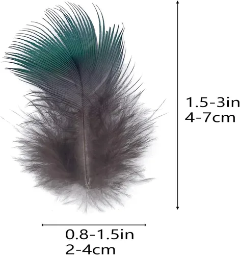 Miniatura 2 de 100 plumas de pavo real azul de 1.5 a 3 pulgadas pequeñas plumas naturales para atrapasueños artesanales