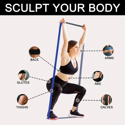 Miniatura 4 de STANDROCK Bandas de resistencia de tela para entrenamiento, bandas de 3 y 4 niveles, bandas de resistencia largas para mujeres y hombres Bandas