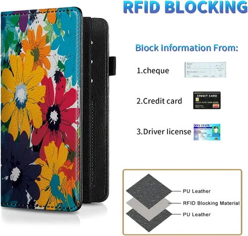 Miniatura 106 de Funda para chequera para hombres y mujeres, cartera de cuero RFID con ranuras para tarjetas de crédito, soporte de cheques duplicados personales