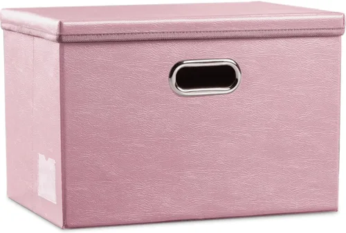 Miniatura 15 de PRANDOM - Cajas de almacenamiento grandes apilables con tapas (paquete de 5 unidades), contenedores organizadores de almacenamiento plegables