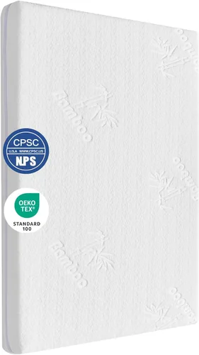 Miniatura 19 de Colchón de moisés de 30 x 15 pulgadas para Dream On Me Lacy: colchón de espuma viscoelástica de gel de doble cara de 2 pulgadas de grosor, apto