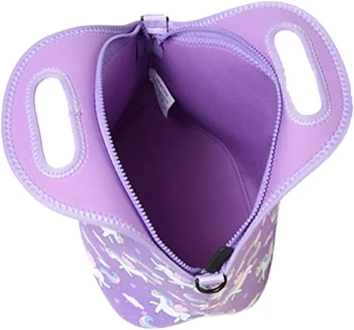 Miniatura 8 de VASCHY Lonchera para niños, bolsa de almuerzo ligera de neopreno para niños pequeños y niñas a la escuela, guardería, jardín de infantes, unicornio