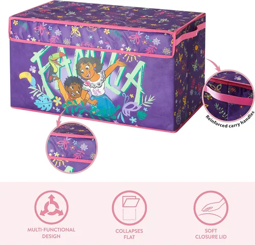 Miniatura 3 de Idea Nuova Disney Encanto - Baúl de almacenamiento plegable para juguetes de niños, duradero, con tapa