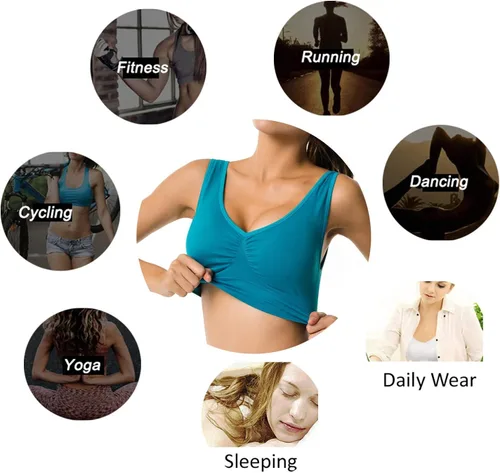 Miniatura 5 de Cabales Womens Pull On Style Seamless Comfortable Wire-Free Yoga Bra with Removable Pads