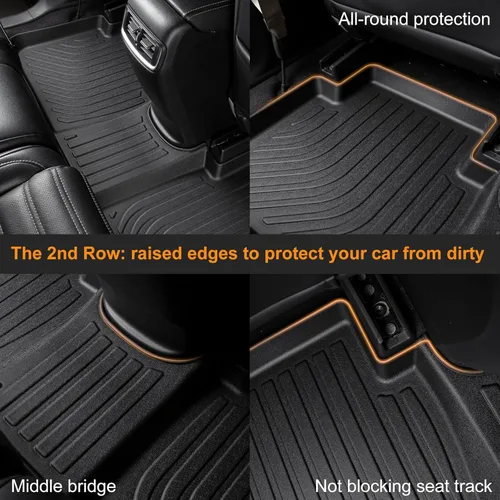 Miniatura 5 de Alfombrillas de TPE para Toyota Highlander 2014-2019 7 y 8 asientos, protección para todo tipo de clima, forros de piso de automóvil resistentes