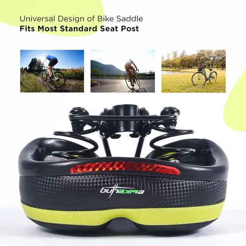 Miniatura 3 de EBIKELING Asiento de bicicleta de doble absorción de golpes, suave y cómodo, acolchado para hombres y mujeres, cómodo, espuma viscoelástica, ajuste