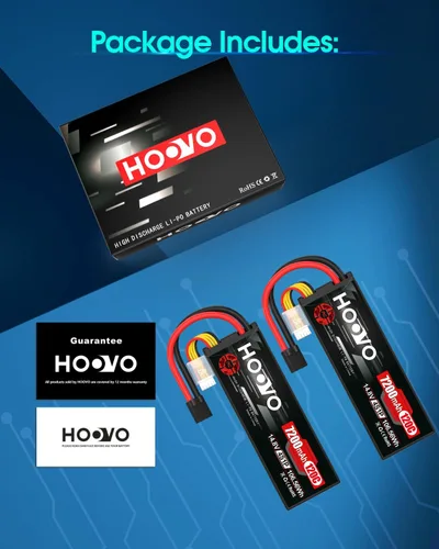 Miniatura 8 de HOOVO 4S Lipo Battery 14.8V 120C 7200mAh RC Car Batteries Estuche rígido con enchufe TR compatible con escala 1/8 y 1/10 RC Car Buggy Truck Slash