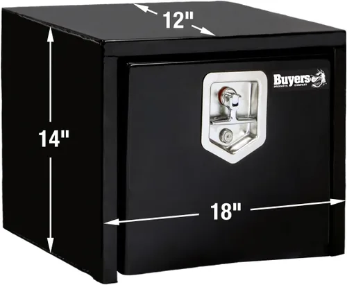 Miniatura 7 de Buyers Products 1703349 - Caja de acero negro para debajo de la carrocería con pestillo de mango en T, 14 x 12 x 18 pulgadas, caja de herramientas