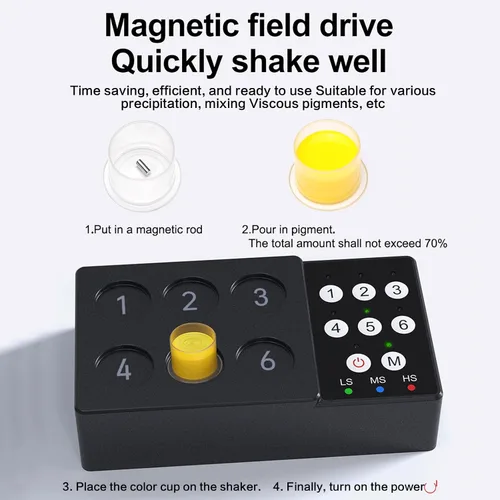 Miniatura 3 de Mezclador de tinta de tatuaje, mezclador de tinta eléctrica mezclador de tinta ajustable viene con 100 varillas de mezcla, batería de 2500 mAh