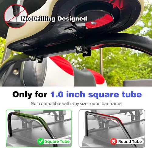 Miniatura 2 de Roykaw Reposabrazos para carrito de golf con portavasos compatible con EZGO Club Car Yamaha – Marco de soporte mejorado, no requiere perforación