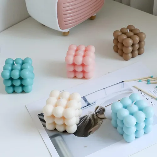 Miniatura 7 de Moldes de vela para hacer velas de burbujas, moldes de silicona para velas de burbujas de 6 cavidades para hacer jabón, molde de pastel de burbujas