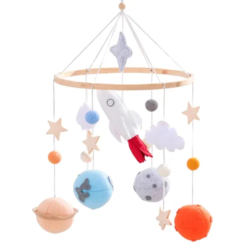 Miniatura 8 de Móvil de bebé para cuna Cuna de bebé, cuna de bebé, luna de estrella móvil para bebés niños y niñas Decoración bohemia para guardería Juego