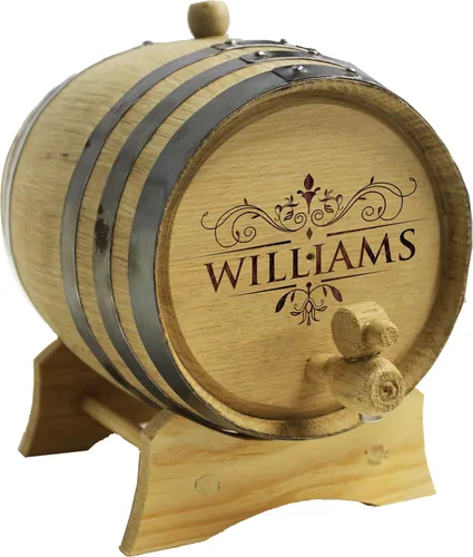 Miniatura 5 de The Wedding Party Store Whisky de roble grabado, bourbon o barril de vino, personalizado con diseños WPS (barril de 2 litros)