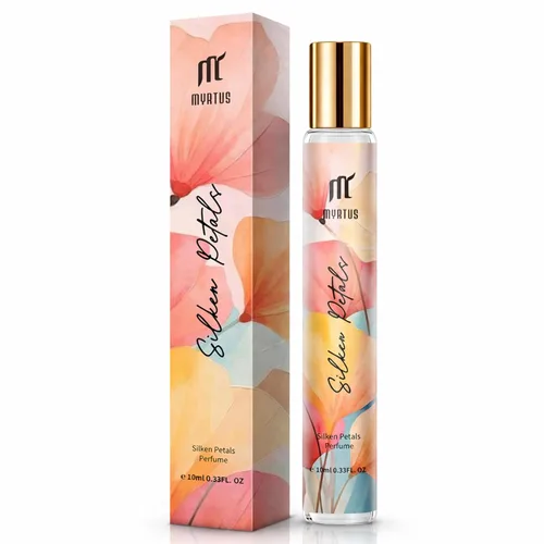 Perfume enrollable para mujer, botella de vidrio oriental floral de 0.3 fl oz, perfume de viaje de larga duración para oficina, cita y uso diario,