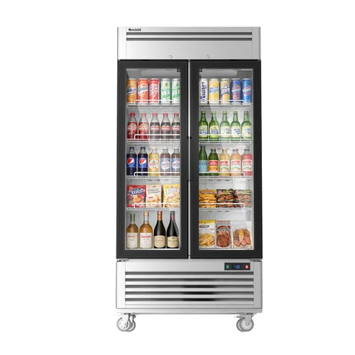 Miniatura 12 de Coolski Congelador comercial con puerta de vidrio individual, 21.8 pies cúbicos congelador vertical para helados y alimentos congelados, estantes