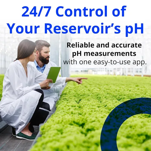 Miniatura 2 de Controlador de pH Bluelab Wi-Fi con monitoreo del reservorio 24/7 para pH con dosificación automatizada de nutrientes, integración Edenic, sondas