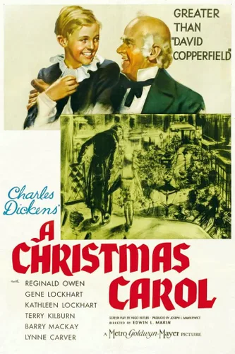 Póster de Arte para Pared de Charles Dickens "Un Canto de Navidad" Película Vacacional Vintage Clásico 12x18 Pulgadas