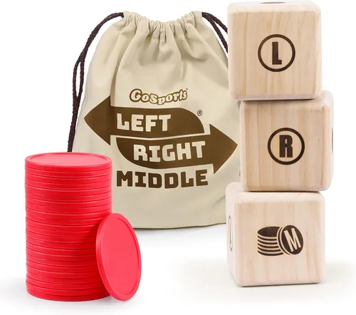 Miniatura 7 de GoSports Left Right Middle Giant Dice Game - Foam or Wood Dice - 3.5" for Indoor/Outdoor Play