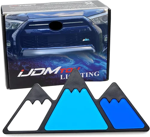iJDMTOY Emblema de rejilla de estilo retro de 3 colores en forma de montaña compatible con Toyota Tacoma Tundra 4Runner FJ Cruiser RAV4 Hilux, etc.