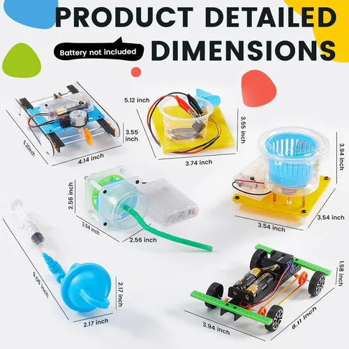 Miniatura 8 de Kit de ciencia de laboratorio en casa STEM 6 en 1 para niños de 8 a 12 años, niños y niñas de 9, 10, 11, 13, 14 años: construcción de tanques