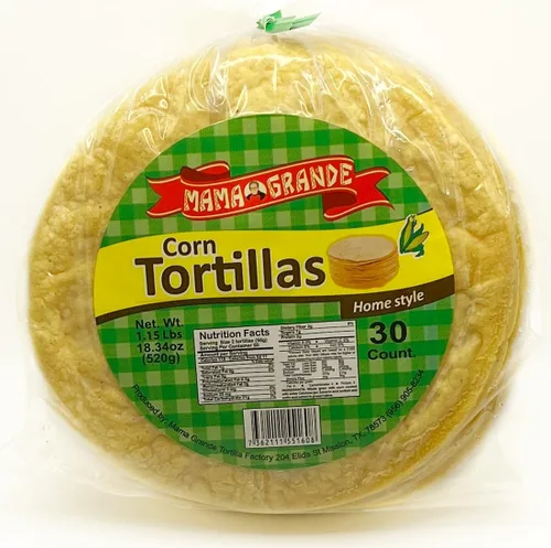 Mama Grande Tortilla Factory - Tortillas de Maíz Amarillo - 5 Pulgadas - 1 Pack (30 Tortillas) - Veganas - Sin gluten - Tradicional - Sabor Casero