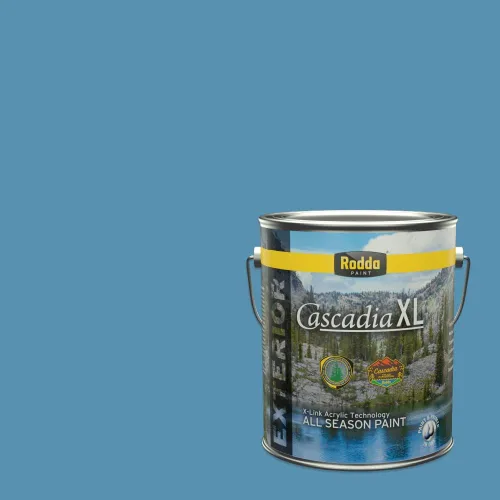 Miniatura 53 de Rodda Paint CASCADIA XL Pintura e imprimación satinada para exteriores en uno, cuarto de galón, azul playa norte