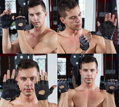 Miniatura 6 de SUJAYU Guantes de entrenamiento para mujeres y hombres, guantes de gimnasio, guantes de levantamiento de pesas para hombres, guantes