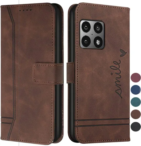 Miniatura 9 de Funda tipo cartera para OnePlus 10 Pro, OnePlus 10 Pro con tarjetero de cuero con función atril, protección completa magnética compatible