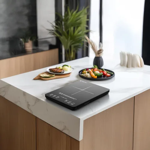 Miniatura 9 de AMZCHEF Placa de inducción portátil con 20 niveles de temperatura y potencia, quemador de estufa de inducción de 1800 W con bobina de calefacción