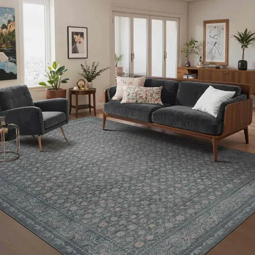 Miniatura 84 de Rugxara Alfombra de entrada lavable de 3 x 5, alfombras de pasillo bohemias antideslizantes para pasillo, entrada, cocina, baño, cuarto