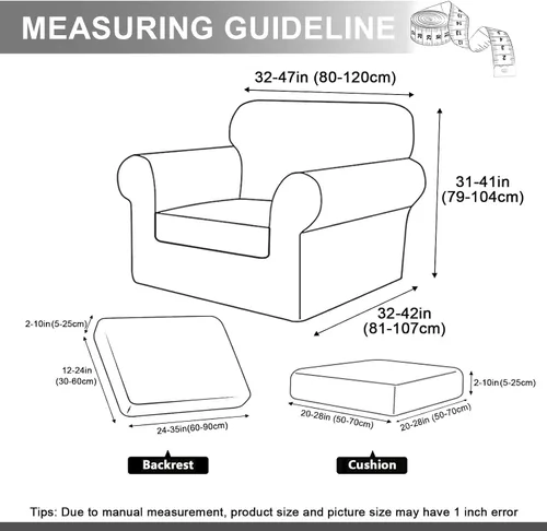 Miniatura 3 de UNBBRRL Fundas de sofá de 3 piezas para sofá, funda de terciopelo elástico para sillón con 1 funda de cojín de asiento y 1 funda de respaldo