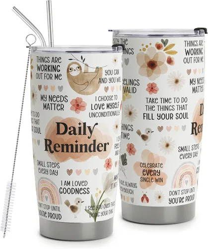 Afirmaciones Diarias Positivas Para Mujeres - Taza de Viaje de Pensamientos Positivos - Regalos Inspiradores - Regalo para Salud Mental - Taza de
