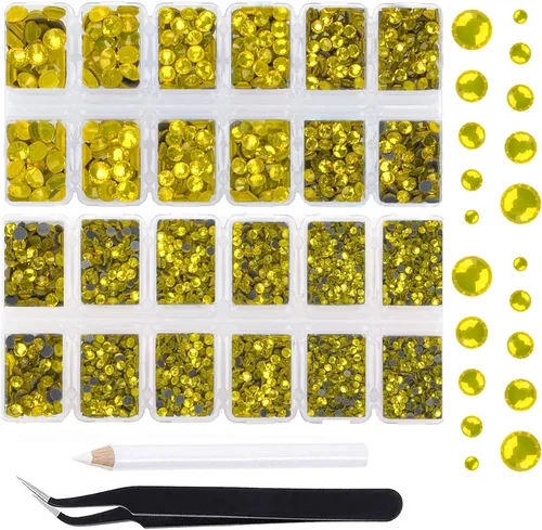 Miniatura 72 de Massive Beads 7800 vasos de hierro termoadhesivos con parte trasera plana, 5 tamaños, diamantes de imitación para hacer proyectos de bricolaje