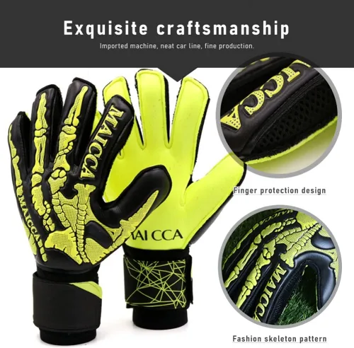 Miniatura 5 de Guantes de portero de fútbol, protección para jóvenes y adultos, guantes de portero de fútbol, guantes de fútbol de protección súper agarre con Negro