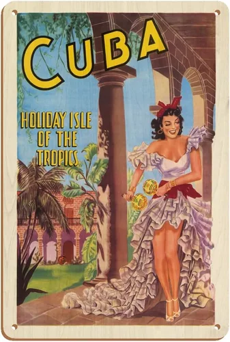 Miniatura 5 de Pacifica Island Art Cuba – Isla de los Trópicos – Bailarina cubana con Maracas – Póster de viaje vintage 1949-8 x 12 pulgadas