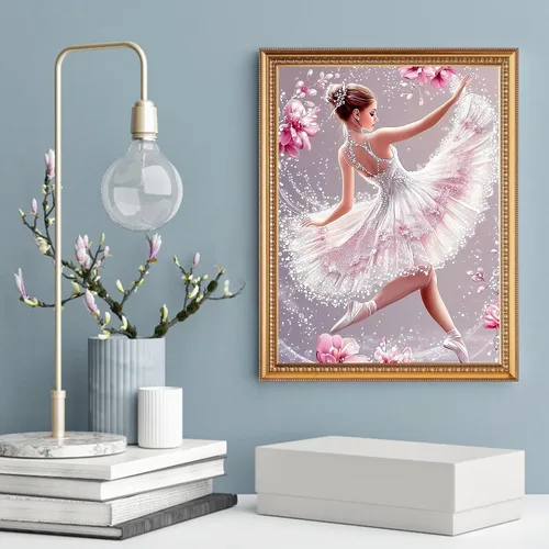 Miniatura 3 de Yikenjoy Kits de arte de diamantes de bailarina para adultos – Kit de pintura de diamante de bailarina 5D para principiantes, decoración de pared