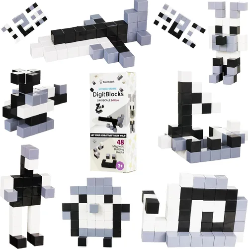 Miniatura 11 de BrainSpark 48 piezas bloques de construcción magnéticos DigitBlocks multicolor STEM Montessori bloques imán para niños, juego educativo