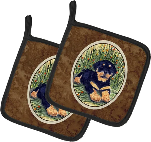 Miniatura 271 de Caroline's Treasures SS8617PTHD - Juego de soportes para ollas de cocina resistentes al calor, almohadillas calientes para horno para cocinar, Husky