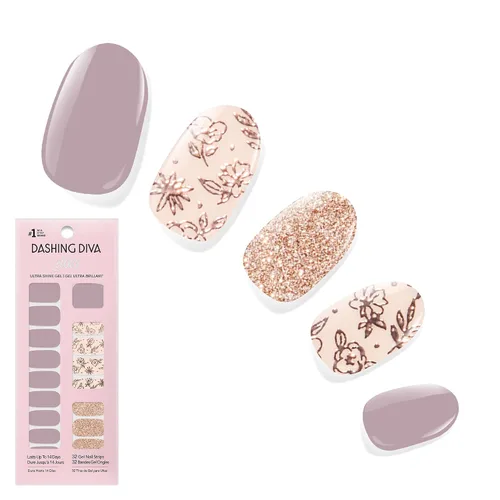 Miniatura 9 de Dashing Diva Flor Azul - Tiras de uñas de gel brillantes, sin rayos UV, resistentes al astillado, de larga duración, juego de manicura de 3 piezas