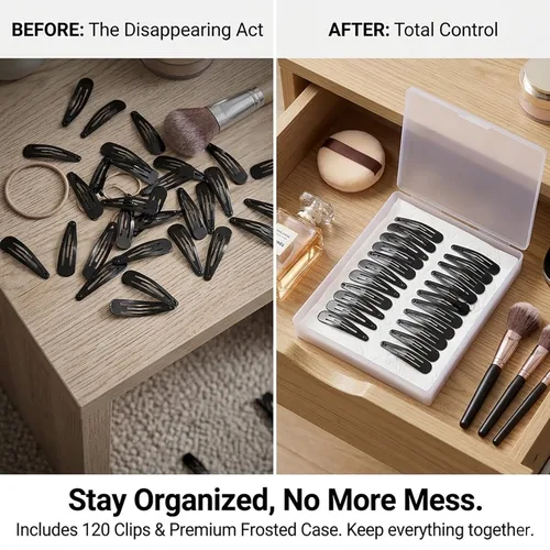 Miniatura 6 de Paquete de 120 pinzas negras para el cabello, pinzas antideslizantes para mujeres y niñas, horquillas duraderas para cabello grueso, recogidos