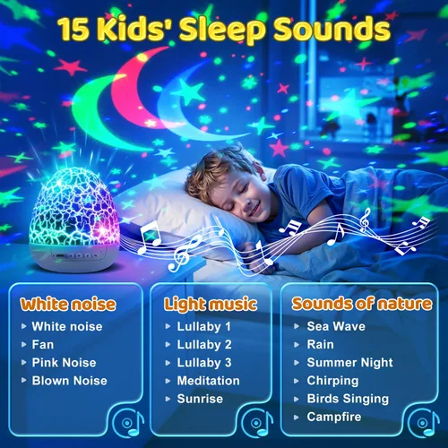 Miniatura 3 de Luces sensoriales para niños, máquina de sonido para niños, proyector de luz nocturna, juguetes sensoriales para niños con autismo, juguetes