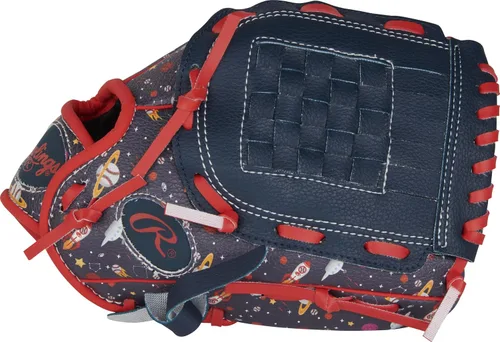 Miniatura 2 de Rawlings Serie Players T-Ball y guante de béisbol para jóvenes Tamaños 9 a 11.5 pulgadas Múltiples estilos Espacio - Azul marino