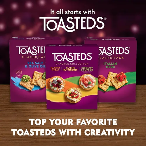 Miniatura 7 de Toasteds Crackers, Cracker Collection, aperitivos para el almuerzo, paquete variado, caja de 12 onzas (1 caja) (paquete de 2)