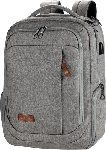 Miniatura 8 de KROSER Mochila grande para computadora portátil para laptop de hasta 17.3 pulgadas con puerto de carga USB, mochila de viaje repelente al agua