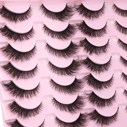 Miniatura 7 de Pestañas Postizas de Aspecto Natural Pestañas de Visón Sintético Wispy Pestañas de Ojo de Zorro que Parecen Extensiones Pestañas de Visón 3D