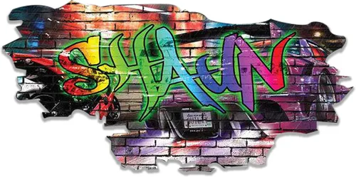 Miniatura 28 de Pegatina de pared personalizada de grafiti 3D con nombre Vinilo de decoración artística personalizada Desmontable Se arranca y se pega Arte