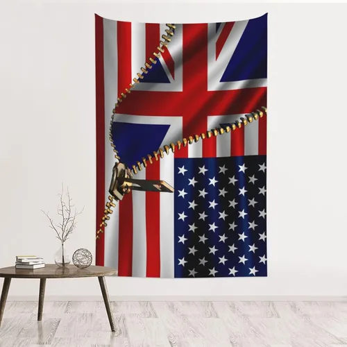Miniatura 23 de Tapiz de bandera estadounidense y bandera cubana de Cuba, 60 x 40 pulgadas, divertido tapiz estético, arte de pared para dormitorio, sala de estar