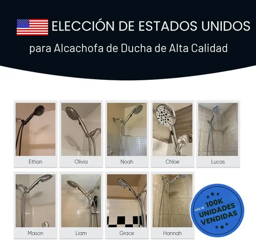 Miniatura 9 de Cobbe Cabezal de ducha de 9 funciones con rociador eléctrico integrado, interruptor de palanca de encendido y apagado de ahorro de agua de 1.8 GPM